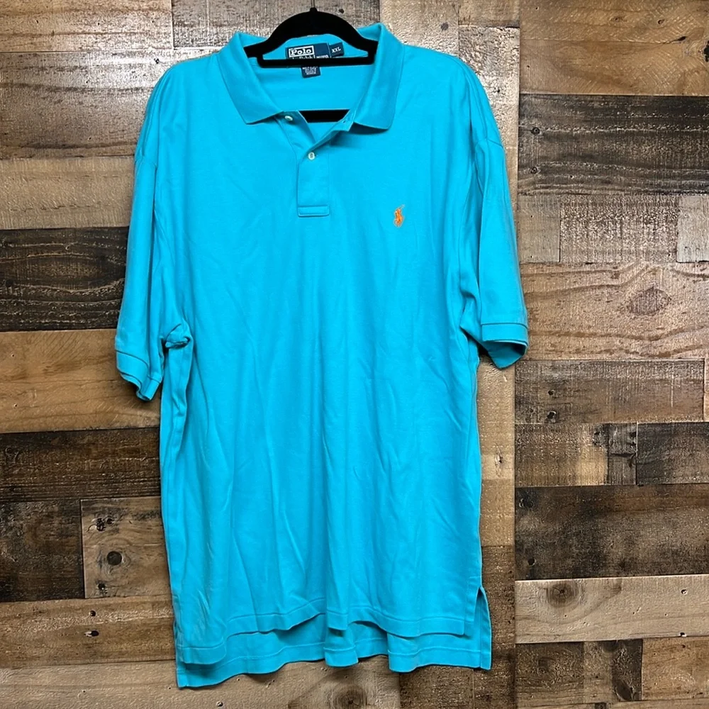 Polo Ralph‎ Lauren Blue With Red Horse Short Sleeve Polo Shirt Size XXL